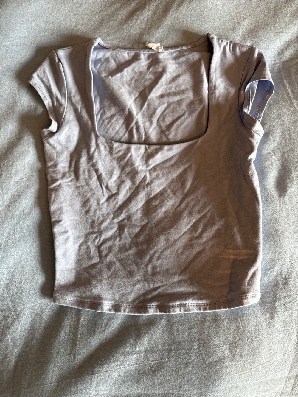 Women’s Square Neck Short Sleeve Top - Light Lavender